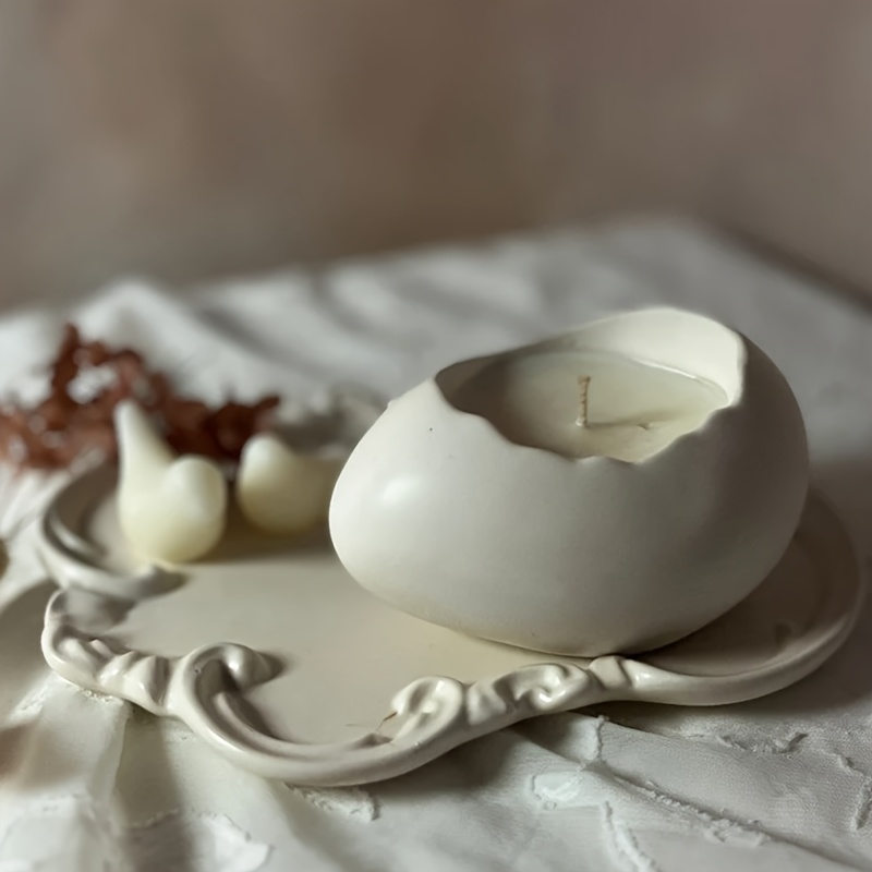 Potsticker Mold - Hars-siliconenmal, 1 stuk ovale gipsmal, DIY-eierschaal-opbergdoosmal,